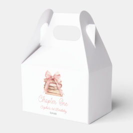 Chapter One Pink Bow Books 1st Birthday Party Bedankdoosjes
