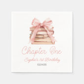 Chapter One Pink Bow Books 1st Birthday Party Servet (Voorkant)