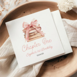 Chapter One Pink Bow Books 1st Birthday Party Servet