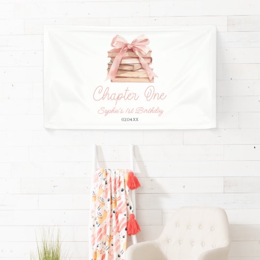 Chapter One Pink Bow Books 1st Birthday Party Spandoek (Insitu)