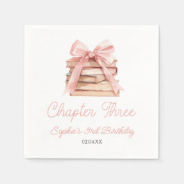 Chapter Three Pink Bow Books 3rd Birthday Party Servet