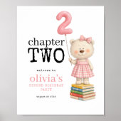 Chapter Two Bear Books Girl 2nd Birthday welcome  Poster (Voorkant)