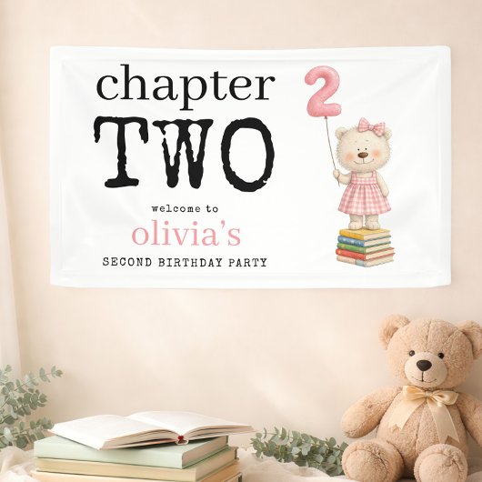 Chapter Two Bear Books Girl Welcome 2nd Birthday Spandoek