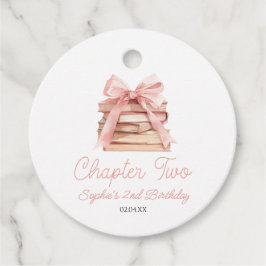 Chapter Two Pink Bow Books 2nd Birthday Party Bedankjes Labels