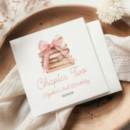 Chapter Two Pink Bow Books 2nd Birthday Party Servet