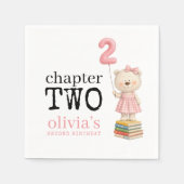 Chapter Two Teddy Bear Books Girl 2nd Birthday Servet (Voorkant)