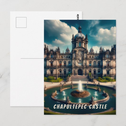 Chapultepec Castle Mexico Vintage Reizen Briefkaart (Voorkant / Achterkant)