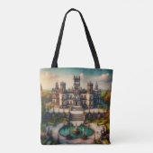 Chapultepec Castle Mexico Vintage Reizen Tote Bag (Achterkant)