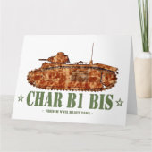 Char B1 bis Tweede Wereldoorlog Franse zware tank  Bedankkaart (Voorkant)