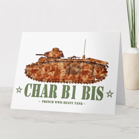 Char B1 bis Tweede Wereldoorlog Franse zware tank  Bedankkaart (Voorkant)