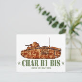 Char B1 bis Tweede Wereldoorlog Franse zware tank  Briefkaart (Staand voorkant)