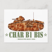 Char B1 bis Tweede Wereldoorlog Franse zware tank  Briefkaart (Voorkant)
