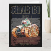 Char B1 is een Franse zware tank uit de Tweede Wer Bedankkaart (Voorkant)
