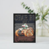 Char B1 is een Franse zware tank uit de Tweede Wer Briefkaart (Staand voorkant)