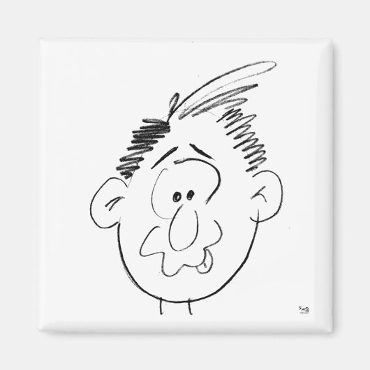 Character Gekke Face Man Animi Magneet (Voorkant)