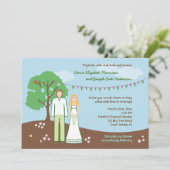 Character Whimsical Wedding Invitation Kaart (Staand voorkant)