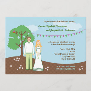 Character Whimsical Wedding Invitation Kaart