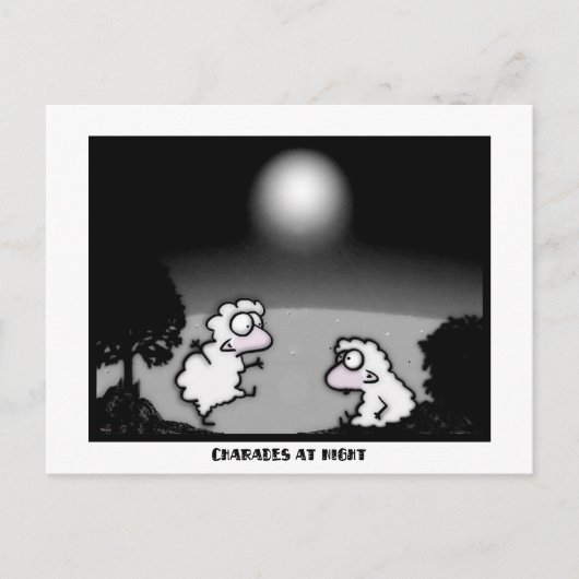 Charades bij nacht briefkaart (Voorkant)