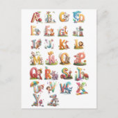 Charcaters alphabet letters briefkaart (Voorkant)