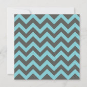 Charcoal and Aqua Chevron Posh Wedding Invitation Kaart (Achterkant)