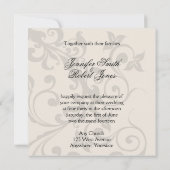 Charcoal and Ivory Filigree Wedding Invitation Kaart (Achterkant)