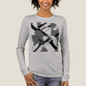 Charcoal Black Diagonal Geometric Art MCM-geïnspir Tri-Blend Shirt (Voorkant)