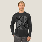 Charcoal Black Diagonal Geometric Art MCM-geïnspir Tri-Blend Shirt (Voorkant)