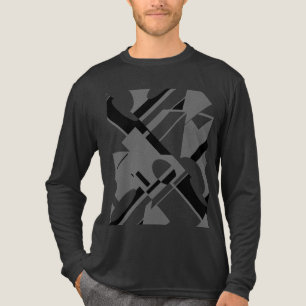 Charcoal Black Diagonal Geometric Art MCM-geïnspir Tri-Blend Shirt