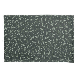Charcoal Black Modern Farmhouse Daisy Buds Pattern Kussensloop