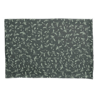 Charcoal Black Modern Farmhouse Daisy Buds Pattern Kussensloop