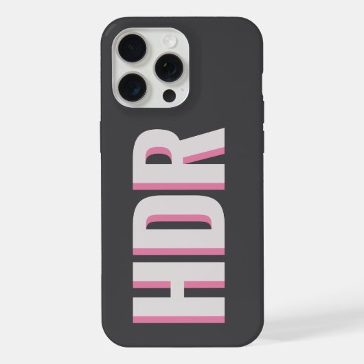 Charcoal Black Shades Shadow Monogram with name iPhone Hoesje (Achterkant)