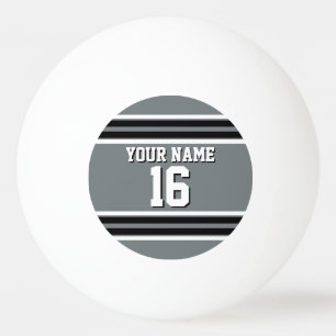 Charcoal Black Whit Team Jersey Custom Number Name Pingpongbal