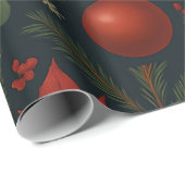 Charcoal Bloom - Charcoal Floral Holiday Cadeaupapier (Rol Hoek)