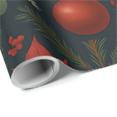 Charcoal Bloom - Charcoal Floral Holiday Cadeaupapier (Rol Hoek)