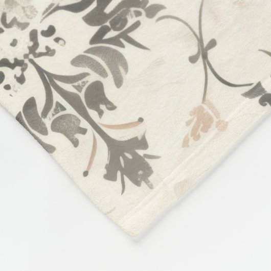 Charcoal & Blush French Damask Fleece Blanket (Hoek)