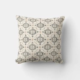 Charcoal & Blush French Damask Throw Pillow Kussen