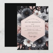 Charcoal Blush Gloaming Wedding Kaart (Voorkant / Achterkant)