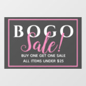 Charcoal BOGO Retail Sale Window Cling Raamsticker (Vel)