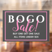 Charcoal BOGO Retail Sale Window Cling Raamsticker (Vel 2)