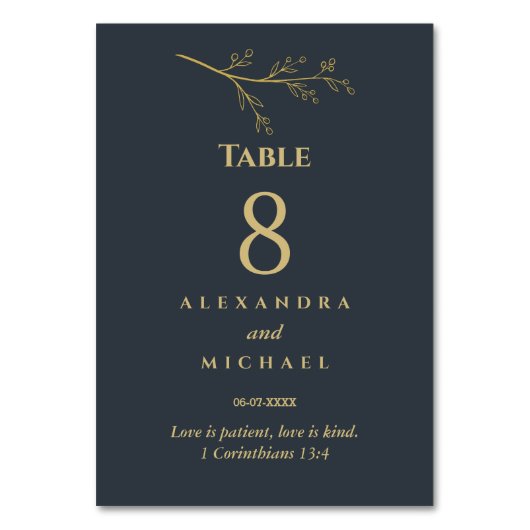 Charcoal Botanical Christian Wedding    Kaart (Achterkant)