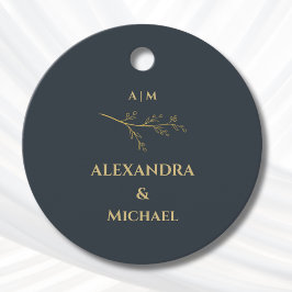 Charcoal Botanical Christian Wedding Thank You Bedankjes Labels