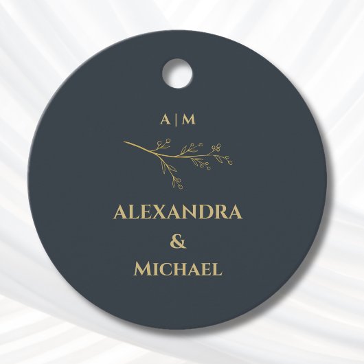 Charcoal Botanical Christian Wedding Thank You Bedankjes Labels