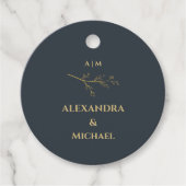 Charcoal Botanical Christian Wedding Thank You Bedankjes Labels (Voorkant)