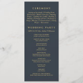 Charcoal Botanical Minimalist Christian Wedding  Programmakaart (Achterkant)