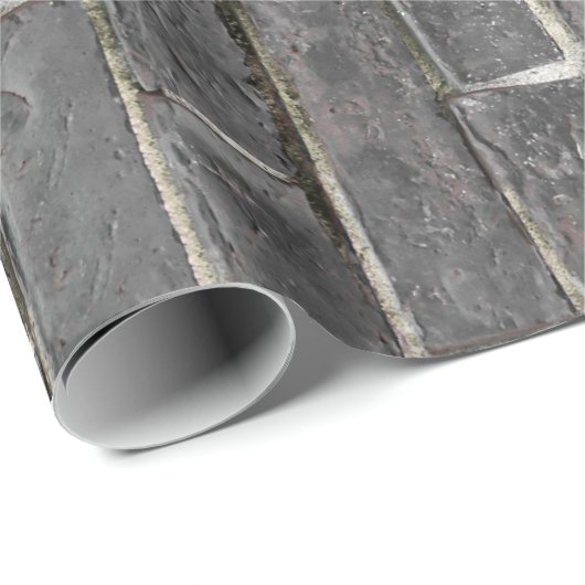 Charcoal Brick Pattern Cadeaupapier (Rol Hoek)