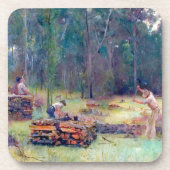 Charcoal Burners Wood Splitters Tom Roberts 1886 Bier Onderzetter (Voorkant)