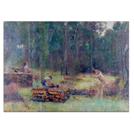 Charcoal Burners Wood Splitters Tom Roberts 1886 Snijplank (Voorkant)