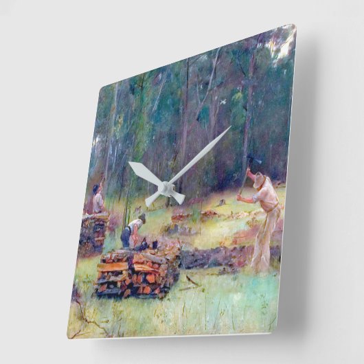 Charcoal Burners Wood Splitters Tom Roberts 1886 Vierkante Klok (Hoek)