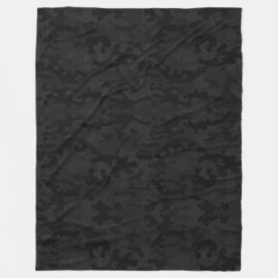 Charcoal Camouflage Fleece Blanket Deken