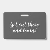 Charcoal Chevron Homeschool Student ID Badge (Achterkant)